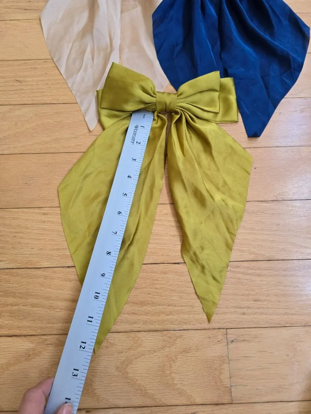 soft girl satin large hair bow 3 piece set